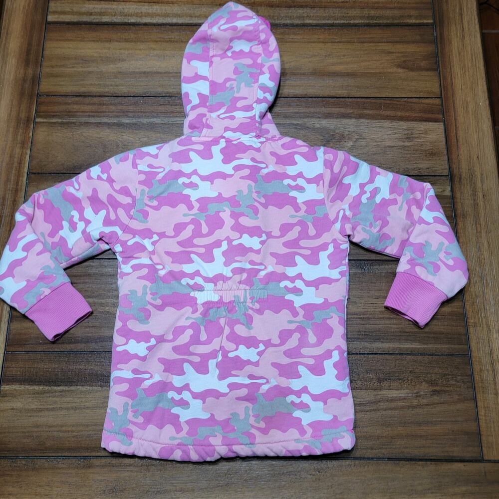 Faded Glory Pink Camo Hooded Sherpa Lined Jacket - Size Small (6/6x) - Picture 3 of 4
